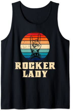 Rocker Lady Teufelshörner Pommesgabel Rockmusik Tank Top
