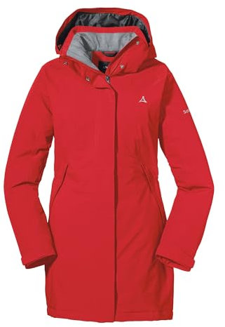 Schöffel Damen Insulated Jacket Bastianisee L, funktionale Winterjacke mit abnehmbarer Kapuze, wasserdichte und windabweisende Outdoor Jacke mit 4-Wege-Stretch, toreador, 38