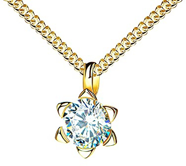 Anhänger 333 Gelbgold 8 Karat mit Zirkonia-Stein in hochwertiger Goldfassung in Sternform