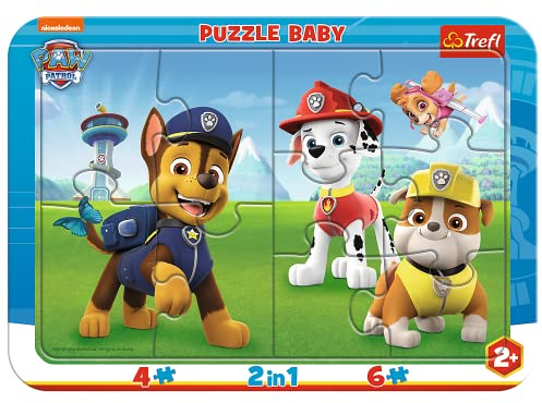 Trefl, Pussel, rampussel med underlag, 10 delar, Paw Patrol Team, för barn från 2 år