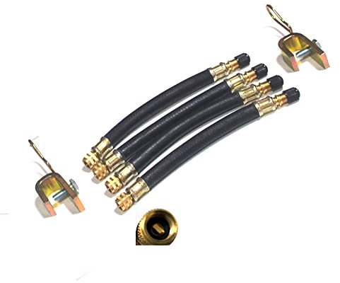 JVJ 4 Stück Ventilverlängerung 180mm/7inch Länge mit 2 Klemmen Reifen/Reifen Ventilverlängerung Adapter für für Autoventil, LKW, Bus, Rad, Reifen