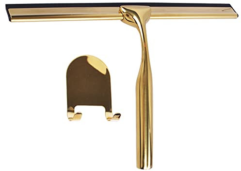 LIKEJOE Raclette de Douche Raclettes de fenêtre en Verre en Acier Inoxydable Poignée de Lame antidérapante pour Miroir de Porte de Salle de Bain Verre de Voiture avec Crochet Nettoyant d'essuie-Glace