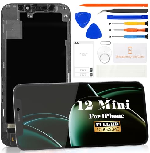 Incell pour iPhone 12 Mini Remplacement d'écran a2399 écran LCD a2176 Remplacement d'écran LCD a2398, a2400 Pack d'accessoires de réparation de Composants de numériseur Tactile (5,4 inch)