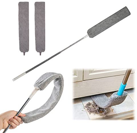 Limpiador Polvo retráctil Gap, Plumero Microfibra, Limpiador Polvo Nuevo Hueco, Cepillo telescópico Lavable para Mojado seco, Herramientas artefactos Limpieza Debajo del electrodoméstico