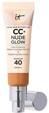 CC+ NUDE GLOW lightweight foundation + glow serum SPF40#tan