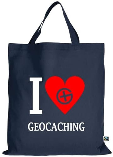 I Love Geocaching - Tasche 100% Baumwolle Große Tragetasche Geocacher Geschenk