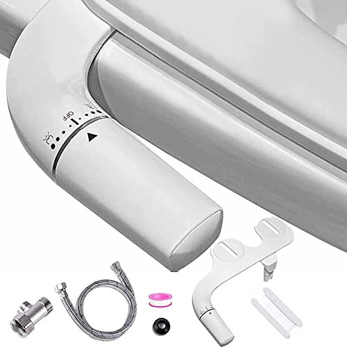 Bidet Aufsatz, Bidet Aufsatz Kit Bidet Einsatz Aufsatz für Toilette Nicht Elektrisch Bidet Toilettenaufsatz mit Doppel Düse Bidet Front und Heckreinigung Button Einstellbarer Druckschalter