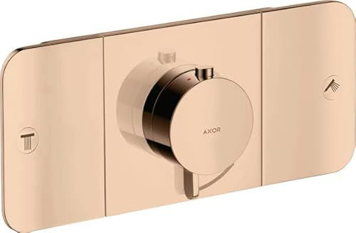 hansgrohe AXOR Starck One Thermostatmodul Unterputz für 2 Verbraucher, 45712300, Farbe: Polished Red Gold