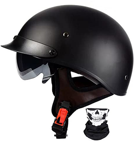 QAZXCVB Mezzo Casco Da Motociclista Portatile Casco Scodella ECE Omologato Sicurezza Estivo Casco Jet Per Donna Uomo Con Visiera Casco Aperto Caschi Cromwell Per Scooter Cruiser 5,XL:61-62CM