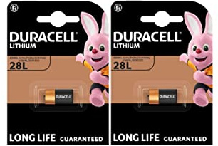 2X Duracell 28L A544 2CR11108 med litiumbatteri (2 blister med 1 batteri) 2 batterier