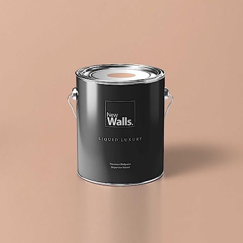 New Walls Premium Wandfarbe Rosa, Hellrosa Liquid Luxury Dispersionsfarbe für Innenräume – 5 L