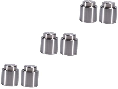Abaodam 6pièces Bouchons De Vin Acier Inoxydable Stoppeur De Bouteille Réutilisable Pour Sceller Le Vin Accessoire Pratique Pour Éviter Le Gaspillage