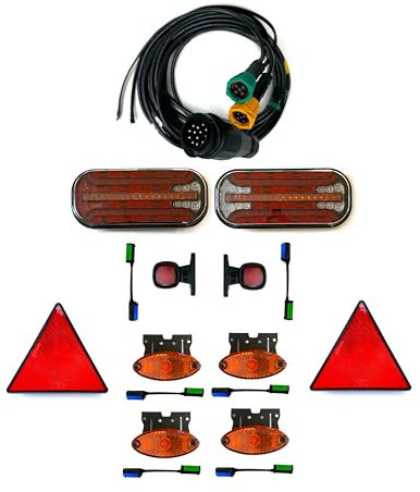 MelTruck® Anhängerbeleuchtung SET LED Rückleuchten Begrenzungsleuchten 7m 13 polig Anhänger