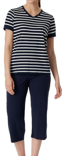 Schiesser Pyjama 3/4 à Manches Courtes en Coton pour Femme