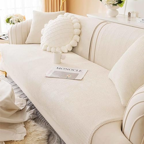HLTQL Sofabezug Ecksofa L Form,Sofa Überzug Decke，Sofabezug 3/4/2/1 Sitzer Ohne Armlehne，Sofa Schonbezug Cord，Souchschoner rutschfest，Sofa Schutz wasserdicht,HBeige-70x150cm