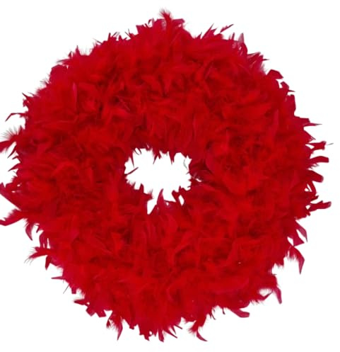 CREAFLOR HOME Federkranz Dekokranz Federn rot 50-55cm