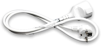 Cable alargador 3G 1,0 ㎟ 2 m Blanco, Ideal para Extender Conexiones eléctricas y Aumentar la accesibilidad de Dispositivos.