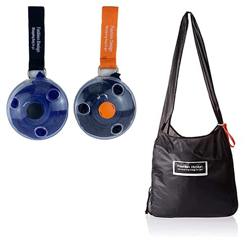2 Pcs Einkaufstasche,Multifunktions Aufbewahrungstasche,Tragbare Zusammenklappbare Teleskop Einkaufstasche,Blau+Schwarz,Geeignet für Supermarkteinkäufe, Schlafzimmeraufbewahrung und Reisen im Freien
