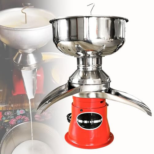 Oiyekntd Milk Cream Centrifugal Separator, Stainless Steel Electric Cream Separators, 500L/H Output 9500RPM Goat Milk Separator, 30W Cow Cream Separator, Electric Milk Skimmer with 8L Bowl Capacity