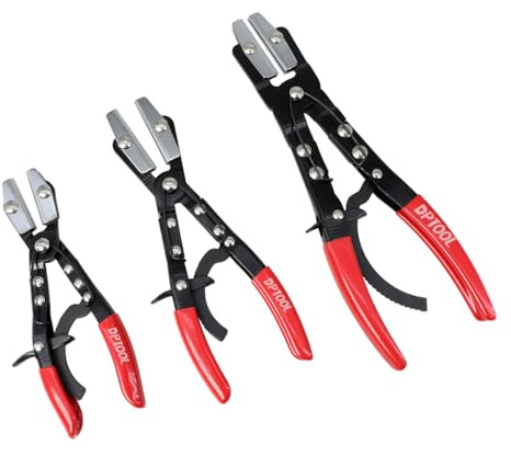 DPTOOL 3pcs Hose Pinch Off Pliers Set, 8inch 10inch 12inch Hose Pinch Pliers Set, Hose Clamping Pinch Off Locking Plier for Automotive Hose Lines, Radiator Lines, Fuel Lines, Heater and Coolant Line
