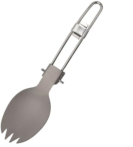 ARMYJY Titanium Folding Spoon Spork Fork,Ultralight Foldable Spork Cutlery for Outdoor Picnic Hiking Travel Backpacking, Matte Finish, for Camping and Outdoor Activities,Home and Travel (Spork)