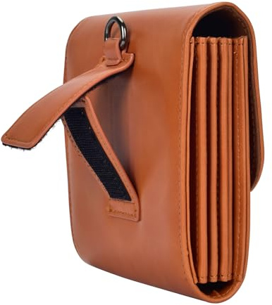 Gugxiom Lens Filter Case, 5 Camera Lens Filter Carry Case, Leather Lens Filter Pouch, with Hook & Magnetic Closure, Holds up to 100mm Filters