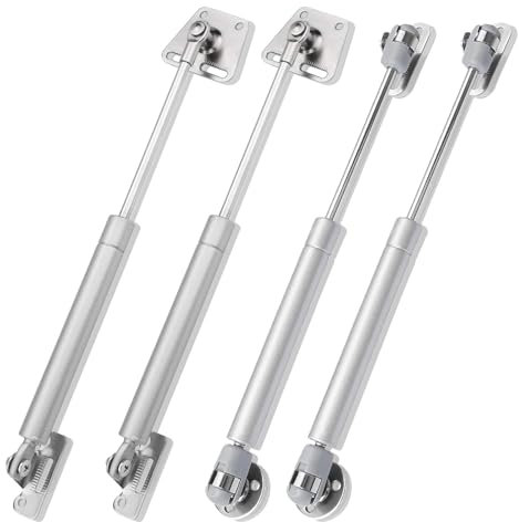 4 PCS Gas Struts 100N, Heavy Duty Gas Spring Lift Up Cabinet Door Hinges Support Stay Bar Strut Damper Hinge Flap Fittings Door Stay for Kitchen Cupboard Box (Load-Bearing 10Kg)