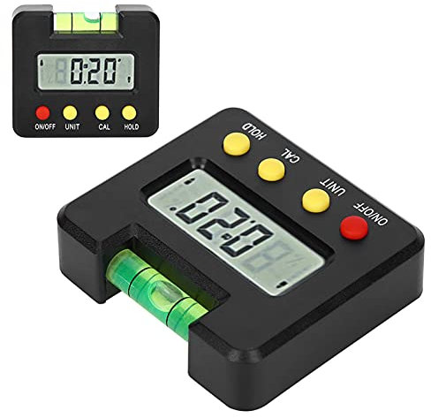 Livella a Bolla Inclinometro Digitale Durevole con Inclinometro a Livella per Campo di Misura 4 X 90°, Goniometro