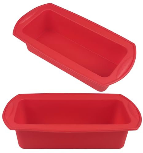 Fsaklaskdy 2 Piezas Moldes Reposteria, Moldes Silicona Reposteria, Molde Bizcocho, Rectangular Reposteria Horno, Antiadherente Pan Molde para Hornear Pan, Pasteles, Tostadas (19m × 9cm × 6cm)