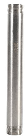 Stainless Steel Pipe Fittings 304 SS Pipe Fittings Male Male Threaded Coupling 1/4 1/2 3/4 1 BSP with Proof Design for Air Fuel Water Pipes (DN20*200mm=3/4)