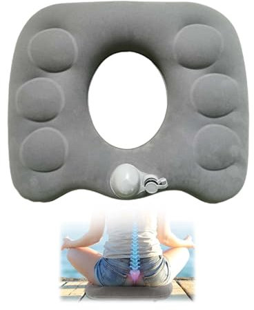 LNGJIN Cojín Inflable, Cojín ergonómico, Cojín ortopédico, Cojín de Asiento Inflable ortopédico, Cojín ortopédico Redondo, Cojín de hemorroides, para aliviar la ciática, Silla de Ruedas, Silla