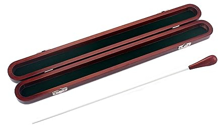 minkissy Holz Taktstock für Orchester mit Aufbewahrungsbox Rc Eleganter Dirigentenstab für Musikprofis für Lehrer und Schüler Optimal Ausbalanciert und Komfortabel