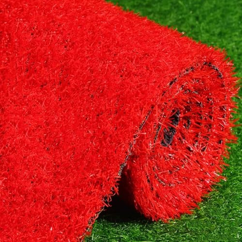 Tappeto da esterno, altezza del pelo di 3 cm, rotolo di erba sintetica, morbido, per giardino e animali domestici, prato artificiale per uso esterno (80 x 100 cm)