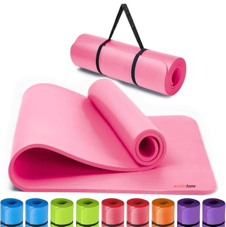 Winder Home | Yogamatte, Fitnessmatte Rutschfest Und Trainingsmatte, Yoga Matte Dicker, Sportmatte Dicke, Gym Matte, Yogamatte Rutschfest, Sportmatte Groß (Rosa (M) 185 cm)