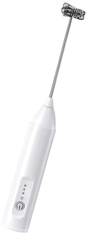WATERBELINE Mousseur à lait électrique rechargeable par USB à 3 vitesses pour café, latte, matchas avec fouets amovibles en acier inoxydable