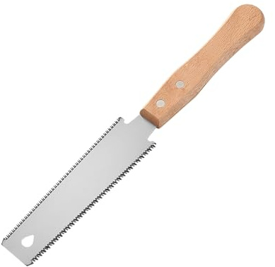 Small Japanese Hand Saw, Double Edged Portable Precision Fine Tooth Woodworking Hand Saw with Non-Slip Wooden Handle for Fine Cutting Wood Carpentry DIY Projects Trimming Pruning and Garden