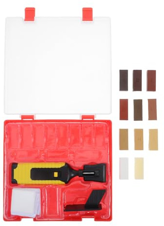 Gatuida Holz Reparaturset Laminatboden Kratzer Entfernen Parkett Reparatur Kit mit Wachsschmelzer Holzfarbe Füller für Langlebige Einfache Reparatur von Rissen und Absplitterungen im