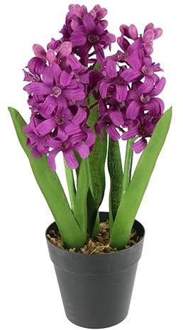 Jacinto Artificial Rosa en Maceta, 30 cm, Flores Artificiales, Flores Artificiales, Flores de Primavera, decoración Realista, decoración de Primavera, Flores de Seda, Flores de Pascua, decoración de
