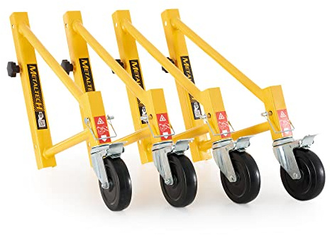 MetalTech 4 Pack Scaffold Outriggers, Baker Style Scaffolding Accessory Wheels, 14 Inch