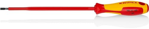 KNIPEX Schraubendreher, VDE-geprüft 287 mm, 98 21 45 | Geeignet für Schlitzschrauben isolierender Mehrkomponenten-Griff