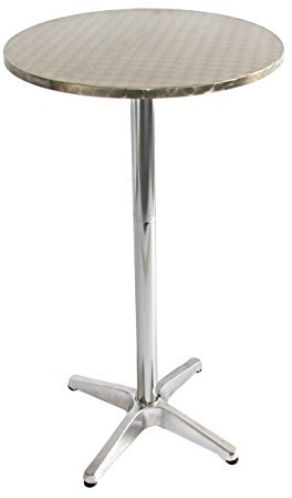 Mendler Alu-Stehtisch + Bistrotisch, höhenverstellbar 70/110cm, Ø=60cm - Basismodell