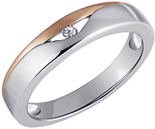 Goldmaid Damen-Ring 925 Sterlingsilber rot vergoldet 1 Zirkonia Gr. 54 roségold Schmuck
