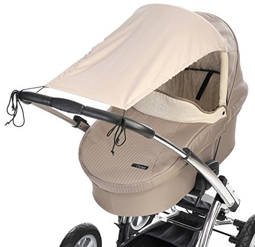 DIAGO Mikrofaser Sonnensegel Kinderwagen, beige