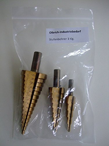 Olbrich-Industriebedarf HSS-Stufenbohrer 3 tlg. SET HSS-TIN 4-32 mm SATZ