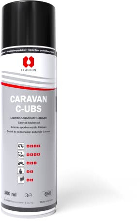 ELASKON C-UBS Caravan Unterbodenschutz Spray 500 ml/Korrosionsschutz Spray und Rostschutz Spray/Unterbodenschutz für Wohnwagen und Caravan/Unterbodenschutz Bitumenbasis Aerosoldose