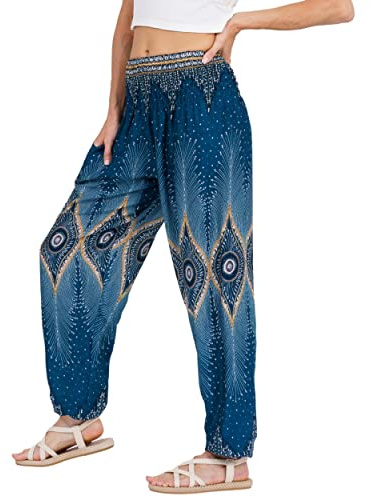 Lofbaz Femmes Diamant Yoga Aladdin Génie Bohémien Harem Pantalon Vert Teal XL
