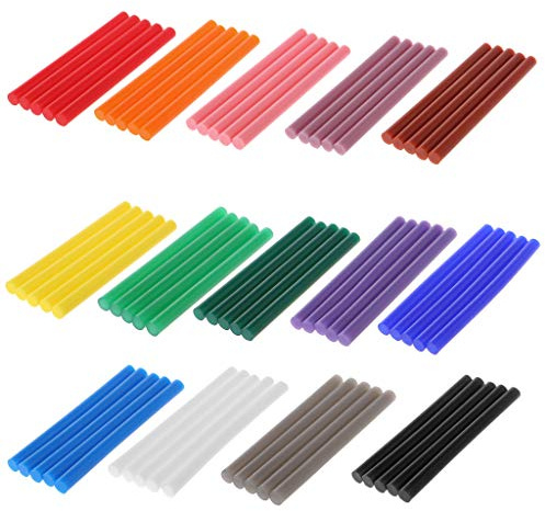 Mentin Heißklebestift, bunt, 7 x 100 mm, Schmelzkleber, Farbe Pailletten, für kreative Dekoration, DIY (grau)