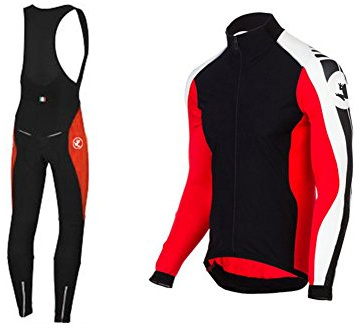 Uglyfrog Winter Jersey Thermisches Fahrradtrikot Vlies Thermo Langarm Shirt/Fahrradbekleidung Set Radtrikot Langarm Winddicht Herren Thermische Fleece mit 3D Polster Hosen