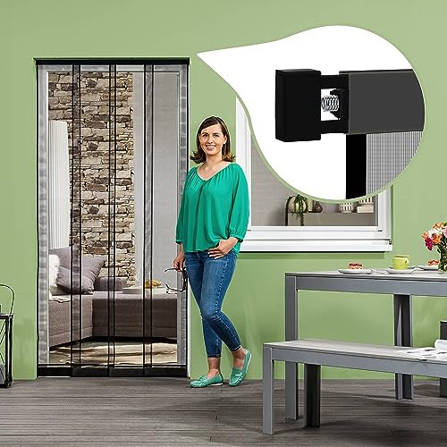 empasa Klemm-Lamellenvorhang 'COMFORT' Fliegenvorhang Fliegengitter Balkontür Insektenschutzvorhang, ohne Bohren oder Kleben, zum Klemmen, zuschneidbar, verschiedene Größen als Selbstbausatz