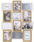 HOME DECO FACTORY - HD4218 - Cadre Photo Multiple Pele-Mele 12 Vues Bois et Blanc, Souvenir, Décoration Maison, 44 x 3 x 58 cm, pêle-mêle aux couleurs blanches et boisées avec vitres en verre